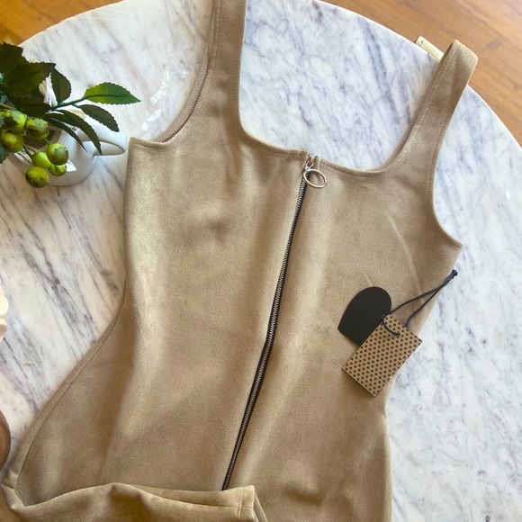 Nude Suede Dress - Picture 1 of 4